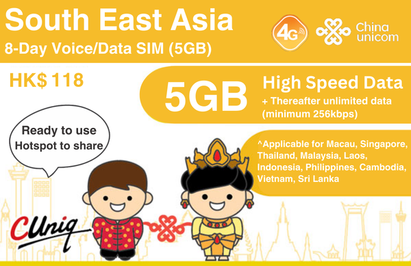 Southeast Asia 8-Day Data SIM